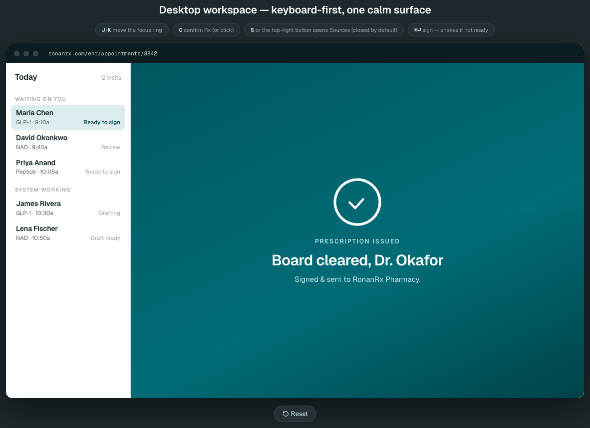 Desktop — board cleared