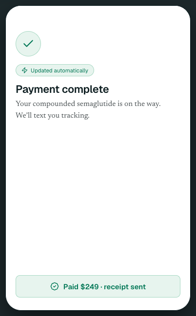 Patient — payment complete